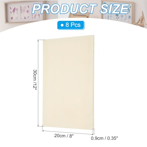 PATIKIL 8 x 12 Inch Wood Canvas Panels, 8pcs Unfinished Wooden Frame Square Art Board for Crafts Oil Paint Pouring Acrylics Painting DIY - size: 8 x 12 Inch
