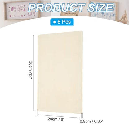 PATIKIL 8 x 12 Inch Wood Canvas Panels, 8pcs Unfinished Wooden Frame Square Art Board for Crafts Oil Paint Pouring Acrylics Painting DIY - size: 8 x 12 Inch