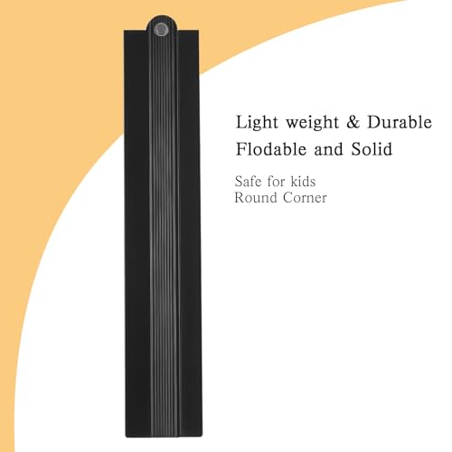 2-in-1 Foldable Metal Ruler & Protractor -15cm Compact to 30cm Extended, Precision Laser Etched Metric Scale, Aluminum Folding Small Ruler for Planner Journaling Drafting Drawing (Black) - color: Black