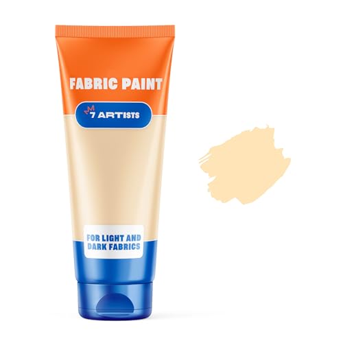Cream White Fabric Paint 2 fl. oz – Permanent Fabric Paint White for Clothes | Textile Clothing Paints for Cotton and Synthethic Fabrics, Furniture Upholstery, Shoes, Sneakers, T-Shirt, Tote Bags - color: Cream 2 fl. oz