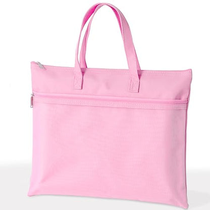 SortRax Large Zipper Pouch with Handle, Fits Letter and A4, Pink - color: Pink