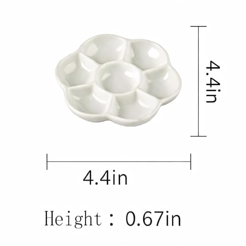 2 Pcs Watercolor Paint Palette Tray Water Color Palletes Washable Paint Ceramic Paint Palette Porcelain Watercolor Palette for Artist Watercolor Painting Palettes and Palette Cups（White）