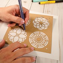Faber-Castell Mixed Media Paper Stencils - 13 Mandala Stencils Designs, 202 - Mandala - style: Mandala