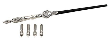 Gullor Calligraphy Pens Set - Dip Pen Handcrafted Calligraphy Set with 18 Nibs, Silver - color: silver