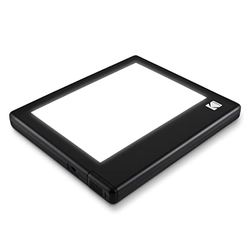 KODAK Photo Light Box, Tracing Light Box, 98% Color Accuracy, White, 7"x5" | 98% Color Accuracy, Flicker-Free LED Light, USB or AAA Power, 35mm Slides & Medium-Format Negatives, Product Photography - size: 7”x5”