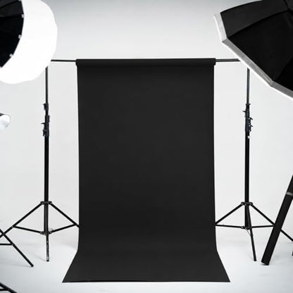 Kate Seamless Paper Backdrop Black Seamless Backdrop Paper Rolls (53''x32.8' Jet) - color: Jet, size: 53''x32.8'