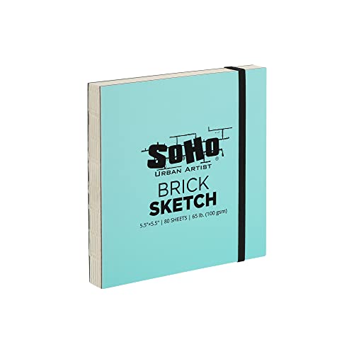 SoHo Urban Artist Brick Sketchbook Journals for Sketching, Drawing, Colored Pencils, Graphite, and More - Sketch 5.5"x5.5" (100 GSM, 80 Sheets) - color: Sketch, size: 5.5 x 5.5in