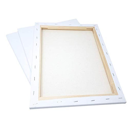 milo Stretched Artist Canvas, 12x12 inch, Value Pack of 8, Blank White | Primed & Ready-to-Paint Art Painting Supplies for Acrylic, Oil, Mixed Wet Media, & Pouring, 100% Cotton with Pine Wood Frame - size: 12" x 12"