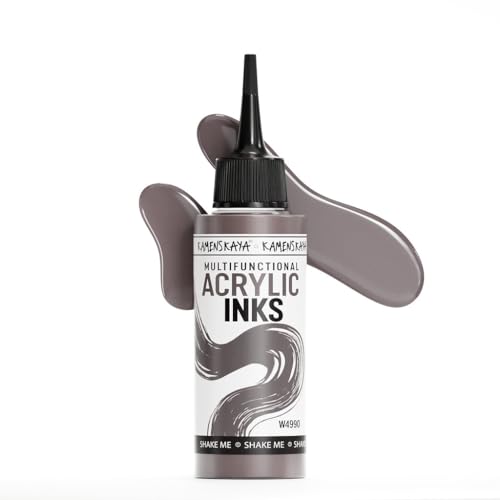 Kamenskaya Acrylic Inks for Artists - 'Mocha' Acrylic Ink, 3.38 Fl Oz (100 ml) | Highly Concentrated, Multifunctional Liquid Acrylic Paint - color: Mocha