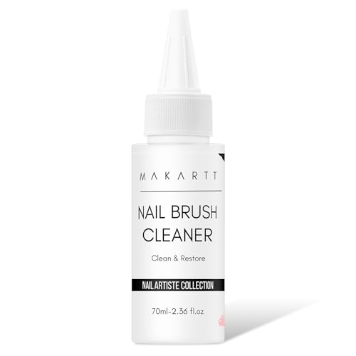 Makartt Nail Art Brushes Cleaner 70ml/2.36 Fl.oz | Nail Polish Brush Bristles Conditioner Restorer Liquid for Solid Gel/Nail Extension/Builder Nail Gel/Dip Powder Manicure - color: Clear-Nail Brush Conditioner