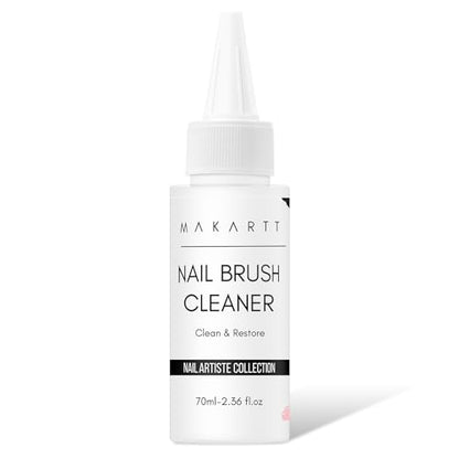 Makartt Nail Art Brushes Cleaner 70ml/2.36 Fl.oz | Nail Polish Brush Bristles Conditioner Restorer Liquid for Solid Gel/Nail Extension/Builder Nail Gel/Dip Powder Manicure - color: Clear-Nail Brush Conditioner