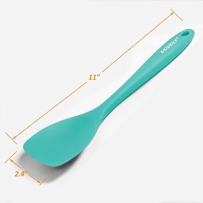 Upgrade Silicone Spatula Spoon Set,VOVOLY Heat Resistant Rubber Spoonula, Seamless Non-Stick Flexible Scrapers for Baking Mixing Tool,3 Pack, Teal - color: Teal