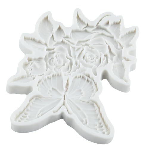 Butterfly Flower Polymer Clay Molds Butterfly Rose Silicone Mold - color: Style S