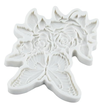 Butterfly Flower Polymer Clay Molds Butterfly Rose Silicone Mold - color: Style S