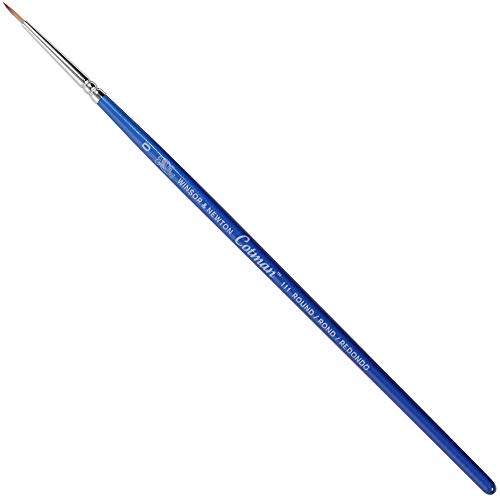 Winsor & Newton Cotman Watercolor Brush, Series 111, Synthetic, SH #0 | Synthetic, Short Handle, Nickel Plated Brass Ferrule, Easy Cleaning, Blend of Thick & Thin Fibers - size: SH #0, style: Series 111 Round