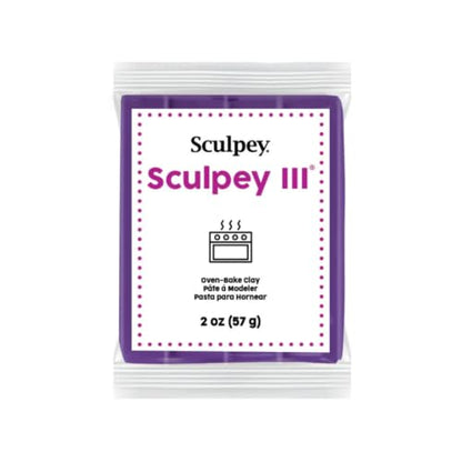Sculpey Oven-Bake Clay, 2 oz. Bars, Sculpey III Purple, 30 Bars | Polymer Clay, Perfect for Jewelry, Home Decor, and General Crafting - size: 2 oz. Purple (30-Pack)