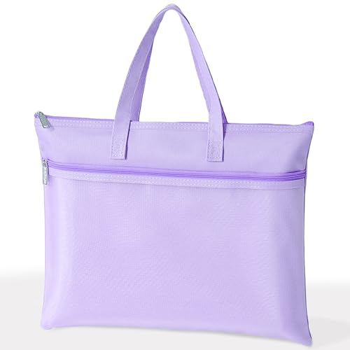 SortRax Large Zipper Pouch with Handle, Fits Letter and A4, Purple - color: Purple