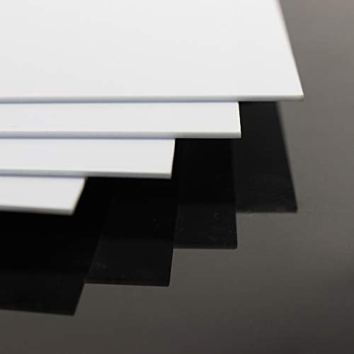 ABS0915 4pcs 1.5mm Thickness 200mm x 250mm White ABS Sheets 9.84'' x 7.87'' x 0.06'' ABS Styrene Sheets for Model Train Layout New (1.5mm) - size: 1.5mm