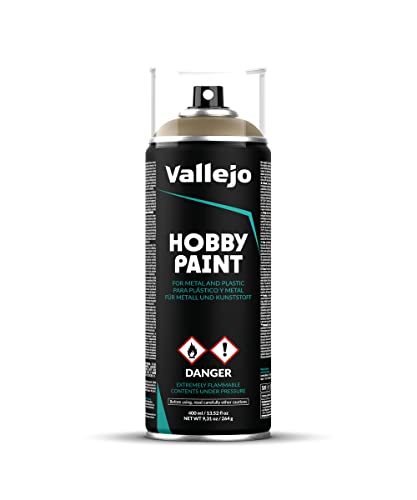 Vallejo - Hobby Paint Spray Infantry Color |US Khaki 400 ml. (13.5 fl.oz.) | Perfect Matt and Self Levelling Finish - style: US Khaki 400 ml. (13.5 fl.oz.)