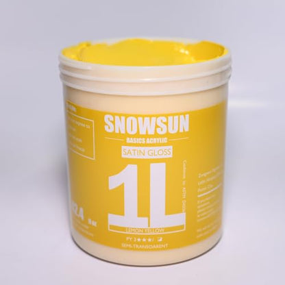 SNOWSUN Heavy Body Acrylic Paint, 1L (40oz) Bulk Lemon Yellow - Non Toxic Artist Grade Thick Paint for Canvas, Wood, Ceramic & Crafts - color: lemon-yellow
