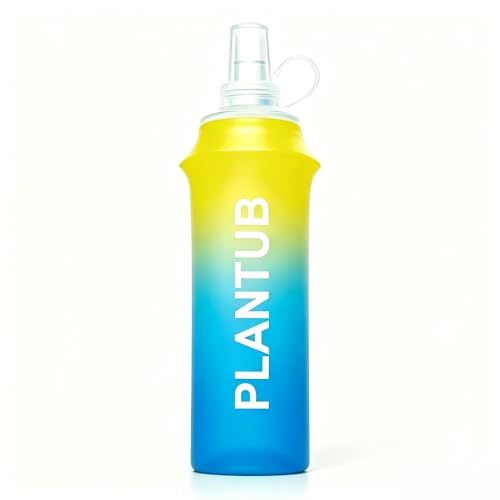 Soft Foldable Water Bottle, Gradient Blue and Pink - color: yellow blue