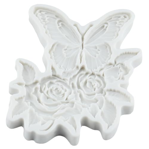 Butterfly Flower Polymer Clay Molds Butterfly Rose Silicone Mold - color: Style S