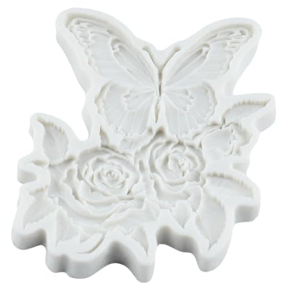 Butterfly Flower Polymer Clay Molds Butterfly Rose Silicone Mold - color: Style S