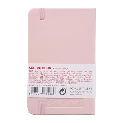 Talens Art Creation Sketchbook, Pastel Pink, 80 Sheets, 3.5 x 5.5 in - color: pastel pink, size: 9×14cm