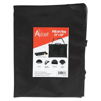 PXB Bags for Architects and Drafters - for Fixed & Multi-Angle 20x26" PXB Drafting Board - Art Desk Carrier- Adjustable Strap, Easy-Grip Handle, Water-Resistant Nylon & Zippered Pockets - size: 23x30"