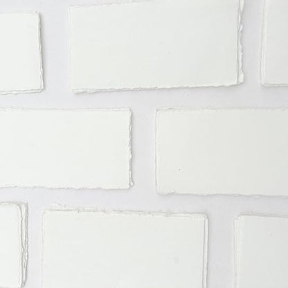 Handmade 200 GSM Cotton Rag Deckle Edge Paper – Pack of 25 Sheets – Premium Textured Wedding Invitation, Calligraphy, Watercolor Mixed Media (4x9" (Menu Card)) - size: 4x9" (Menu Card)