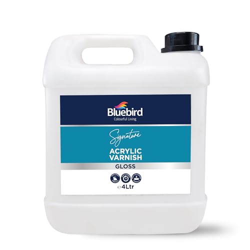 Bluebird Signature Acrylic Varnish for Painting, Non-Yellowing, Non-Toxic, Anti-Crazing, Gloss Varnish for Pro Artists, Hobby Painters & Kids (Gloss, 135.2 Fl Oz) - color: Gloss, size: 135.2 Fl Oz
