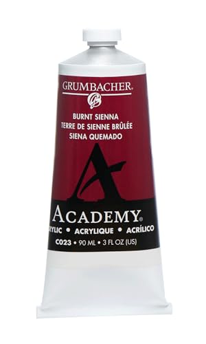 Grumbacher Academy Acrylic Paint, Gloss, 90ml/3 oz Metal Tube, Burnt Sienna - color: Burnt Sienna