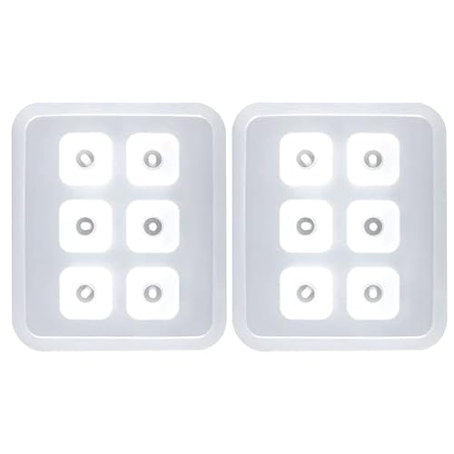 Jewelry Silicone Molds for Epoxy, 6-Cavity Diamond Shape, 2.3 X 2.8 Inches for Polymer Clay Soap Making Cabochon Gemstone DIY Crafting Projects Set of 2 - color: Jewelry Silicone Molds ZH379