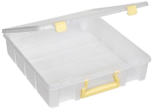 ArtBin Super Satchel 1-Compartment Craft Storage Box, Yellow Latches | One Open Compartment, 15.2 x 8 x 6.2 Inches, Secure Latches, Stackable, Clear Durable Polypropylene - color: Yellow