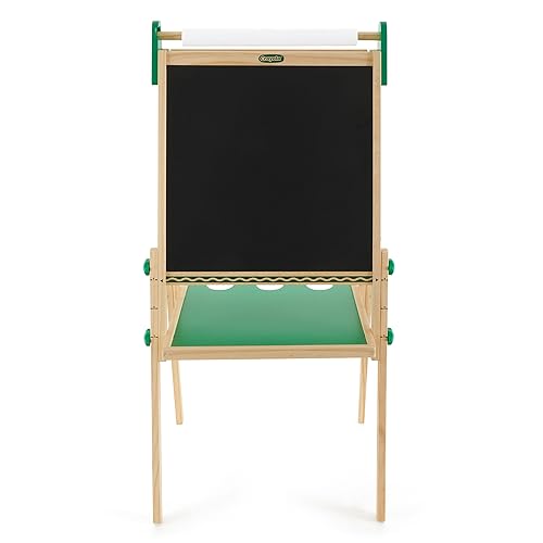 Crayola Wooden Art Easel for Kids, 2-in-1 Dry Erase Board & Chalkboard, Gifts for Toddlers, Ages 3, 4, 5 - style: Wooden Easel