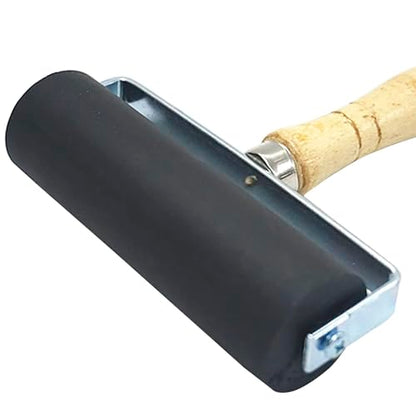 4 Pack Rubber Roller - Brayer Rollers with 3 Size for Crafting Brayer Rollers for Printmaking Brayer Tool Paint Brush Ink Applicator Art Craft Oil Painting Tool 1.4 in,2.4 in,4 in + 1 Scraper HRJZF