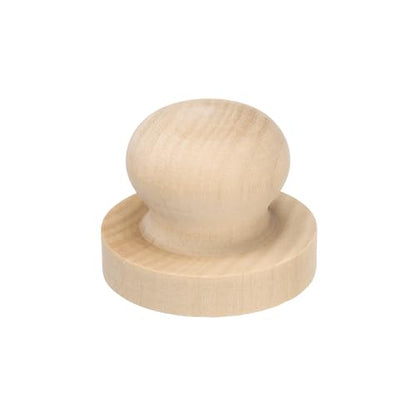 PATIKIL 50mm Stamp Wood Round Handle, Wooden Knobs Stamp Mounts Drawer Pulls for Stamp Making DIY Crafting Scrapbooking, Brown - size: 50mm