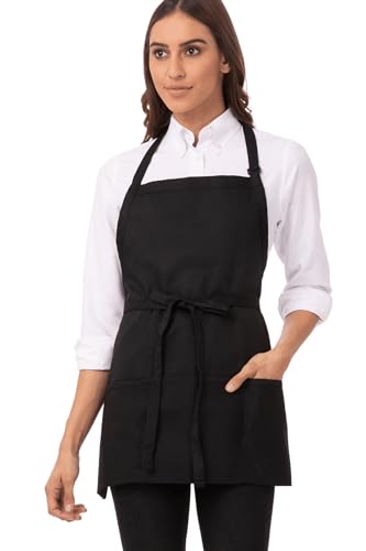 Chef Works Unisex Three Pocket Apron - color: Black