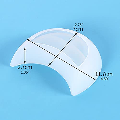 Tray Resin Mold Moon Shaped Dish Silicone Mold Epoxy Resin Mold Suitable for Jewelry Storage Plate Home Decoration Silicone, 11.7x7x2.7cm/4.60x2.75x1.06in, Clear