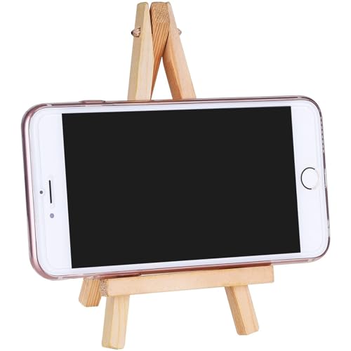 Eboot 12 Pack 5" Mini Wood Display Easel Natural Wooden Tripod Holder Stand Artist Mini Easel Tabletop Canvas Stand for Painting Arts Crafts Easels for Display Card Photo