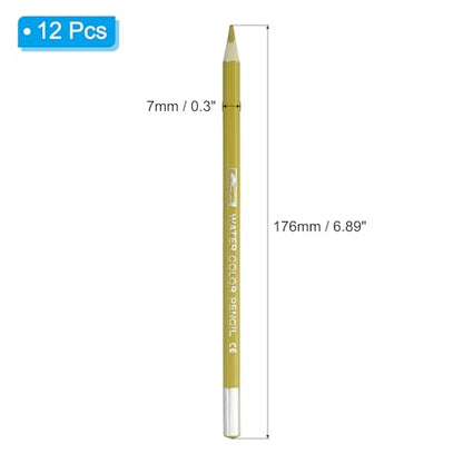 PATIKIL Watercolor Pencil, 12Pcs Water Soluble Pencils for Blending, Coloring, Sketch Drawing, Painting, Gold - color: Gold
