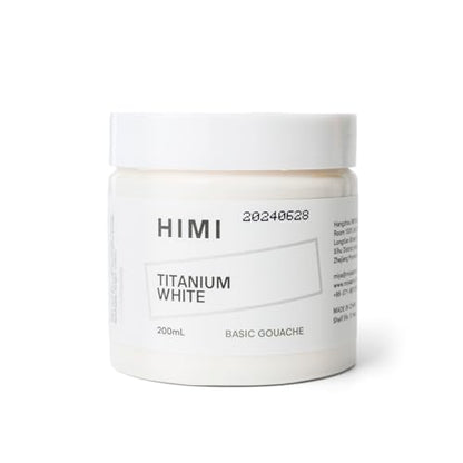 HIMI Gouache Refill Paints,White Color(200 ml Bottles), Non Toxic Paint for Canvas and Paper, Art Supplies for Professionals, Students(White)