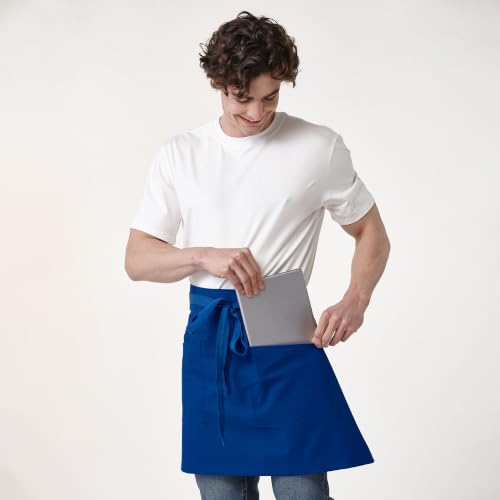 Waist Apron for Men Server Bistro Half 4251BY - color: Royal, size: 1 Pack