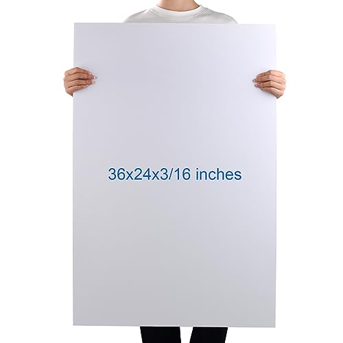 Foam Board 24 x 36 x 3/16"(5mm), Foam Core Board Sheets, White Poster Board | 12 Pack, Acid Free Foamboard, Rigid Sign Board for Mounting, Framing, Backing, Display, Presentation, Prints, Crafts & Art - size: 24x36 in 12 Pack