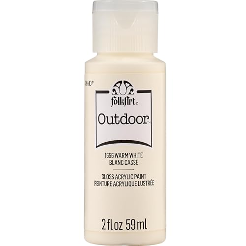 FolkArt Outdoor Acrylic Paint in Assorted Colors (2 Ounce), 1656 Warm White - color: Warm White, size: 2 Fl Oz (Pack of 1)