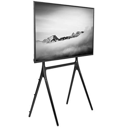 VIVO Black Easel TV Stand for 49 to 70 inch Screens, STAND-TV70AB | Articulating Artistic Studio Display Stand, Adjustable TV Mount with Swivel, 4 Leg Base, Max VESA 600x400, Holds 88 lbs - color: Black - Black, size: 49 to 70 in TVs