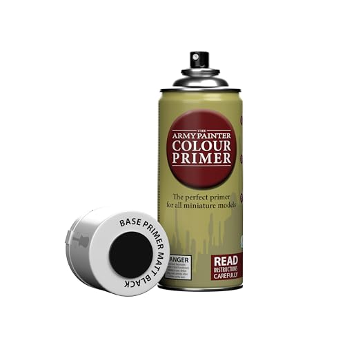 The Army Painter, Colour Primer Matt Black, 400 ml acrylic spray | Spray Paint Basecoat for Miniature Model Undercoat Priming, Plastic Wargames, DnD & Warhammer - color: Matt Black