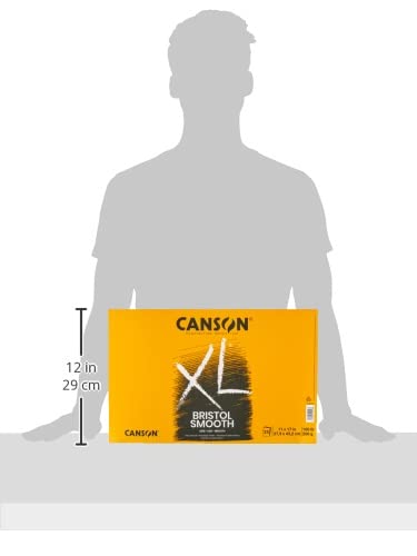 Canson XL Series Bristol Paper, Smooth, Foldover Pad, 11x17 inches, 25 Sheets (100lb/260g) - Artist Paper for Adults and Students - Markers, Pen and Ink - size: 11x17, style: Bristol, Smooth