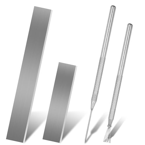 4 Pcs Polymer Clay Tools, 8 Inch 4 Inch Polymer Clay Blade,7-Pin Feather Texture Kits & Needle Tool, Stainless Steel Clay Blade,Flexible Polymer Clay Cutters for Slicing,Sculpturing Detailing,Cutting - size: 8 Inch & 4 Inch *2 Tools