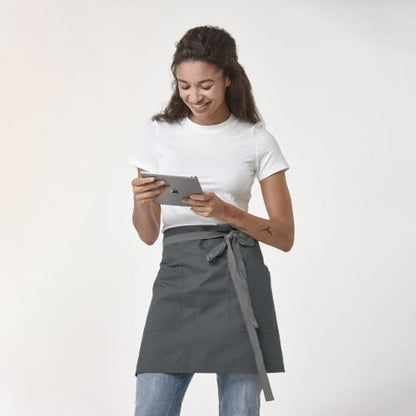 Waist Apron for Men Server Bistro Half 4251BY - color: Dark Grey, size: 1 Pack